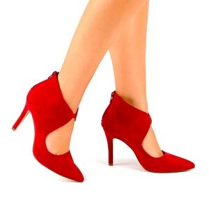 Journee Collection Womens Junniper Back Heel Zip High Stiletto Pointed Toe Pumps